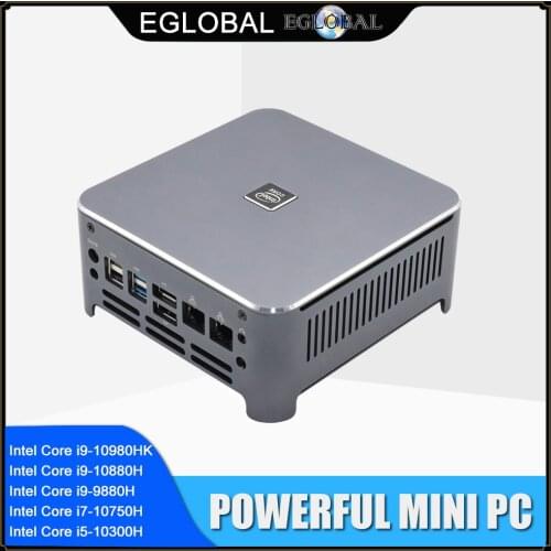 2021 Eglobal Mini PC Intel Core I9 10980HK 16GB DDR4 512GB NVME 2 Lans Windows 10 2*DDR4 2*NVMe Gaming PC ComputerType-C 3x4K