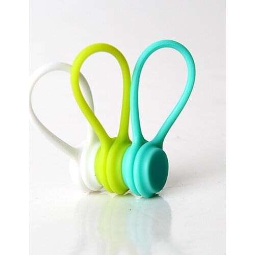3PCS Soft Silicone Magnetic Cable Winder Organizer Cord Earphone Storage Holder Clips Cable Winder For Earphone For Data Cable