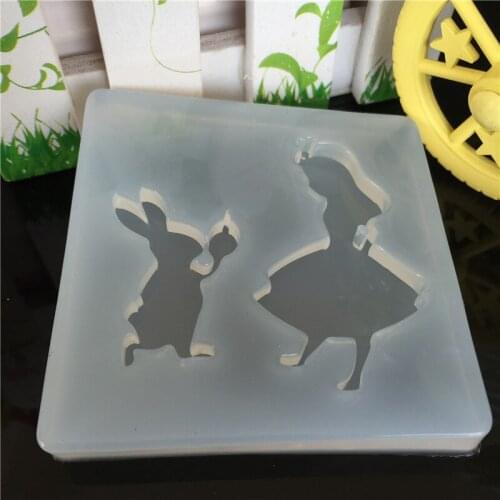 3D Alice And Rabbit Fondant Cake Decorating Tools Cake Molds Silicone Molds For Plaster