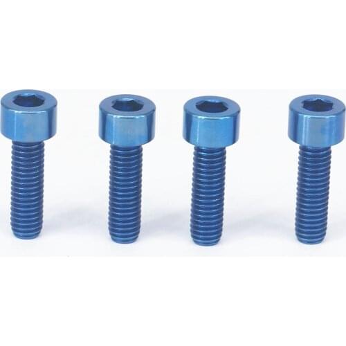 LOT 4 M6 x 20mm Blue TC4 GR5 Titanium Alloy Allen Hex Screw Column Head Bolts For Bicycle