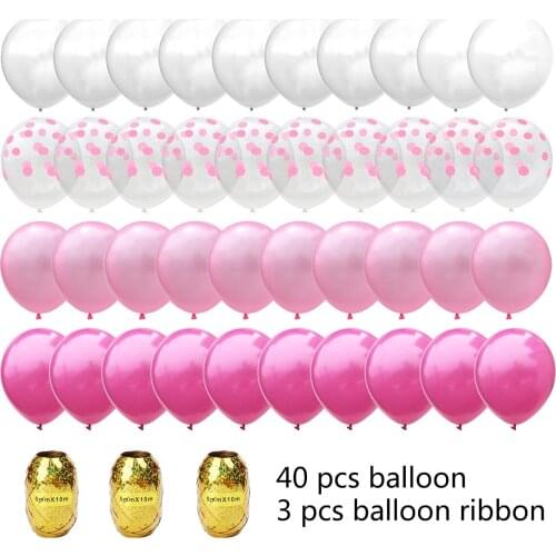 40Pcs/Set Mix Rose Gold Balloon Birthday Balloons Birthday Party Wedding Decoration Kids&Adult Decor 12inch Latex Air Ballon