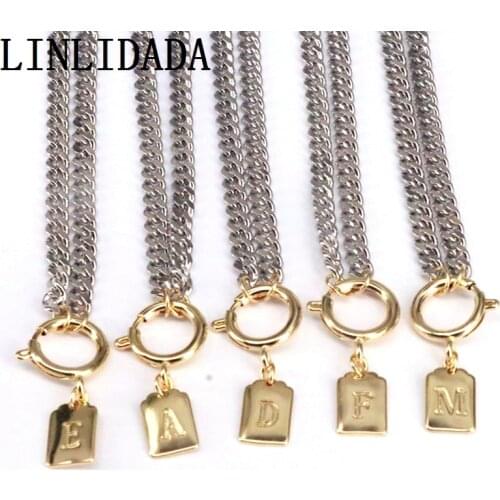 5Pcs 26 Letter Necklace For Women Alphabet Necklaces & Round Clasp Pendants Letter Name Jewelry