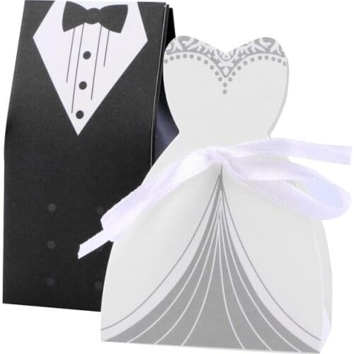 50pcs Black White Candy Bag French Thank You Wedding Favors Gift Box Package Birthday Party Favor Bags