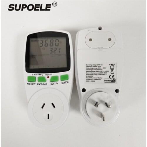 50PCS/Lot Australian Plug Digital Voltage Wattmeter Power Analyzer Electronic Power Meter Energy Meter Auto Kwh Power Switch