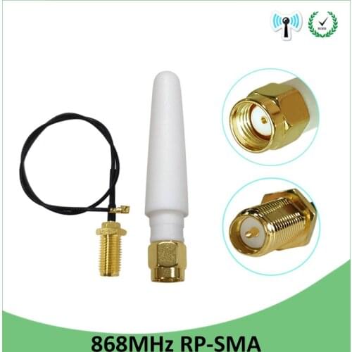 GSM 868MHz 915MHz Antenna RP-SMA Connector 3dbi 915 MHz 868 MHz antena antenne +21cm SMA Male /u.FL Pigtail Cable