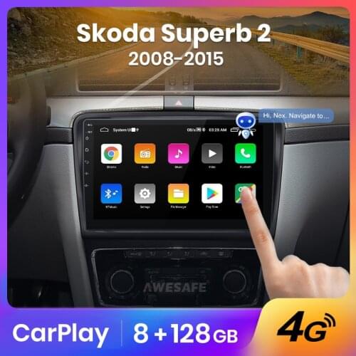 AWESAFE PX9 for Skoda Superb 2 2008-2015 Car Radio Multimedia video player GPS No 2din 2 din Android 10.0 2GB+32GB