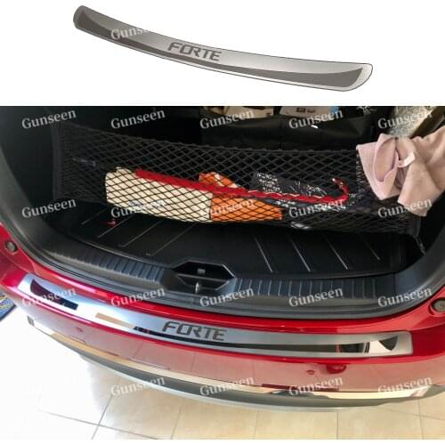 For Kia Forte Trunk Trim Lids Sticker Car Rear Bumper Protector Door Sill Cover Auto styling Accessories 2009-2013