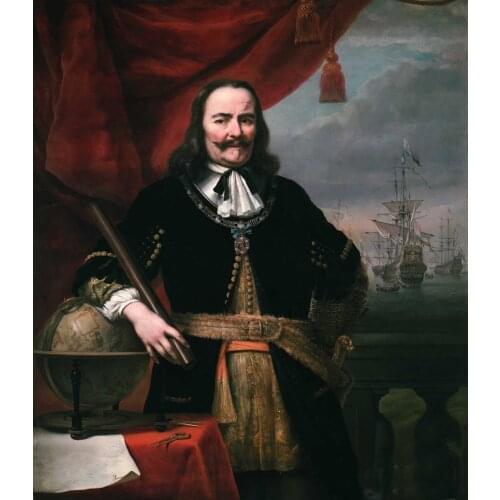 TOP ART painting # Netherlands Holland Admiral WAR Michiel Adriaanszoon de Ruyter portrait print art oil painting --good quality