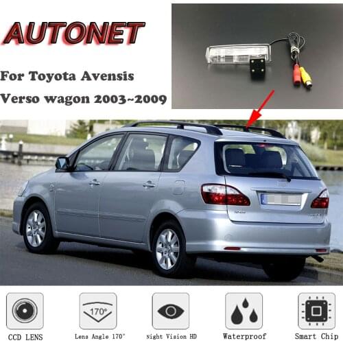 AUTONET HD Night Vision Backup Rear View camera For Toyota Avensis Verso wagon 2003~2009 CCD/license plate Camera