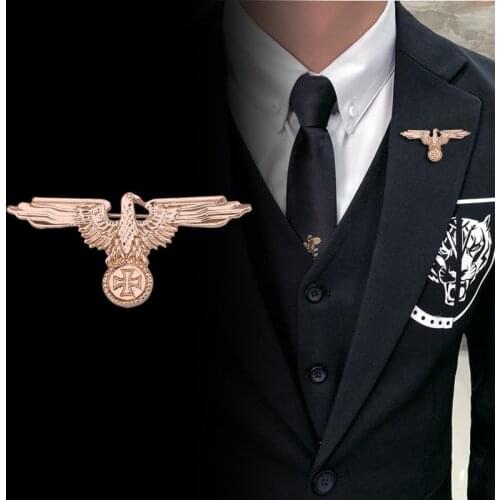 Korean Metal Cross Brooch Pin Animal Eagle Badge Mens Suit Shirt Lapel Pins Corsage Fashion Jewelry Clothing Accessories