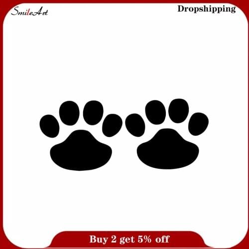 Creative Footprint Wall Art Decal Wall Stickers Pvc Material Waterproof Wall Decals Background Wall Art Decal
