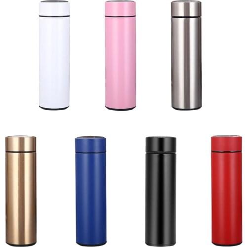 Multi-color Smart Temperature Insulation Water Bottle 500ml Stainless Steel Led Vacuum Cup Digital Display Portable Drink Bottle
