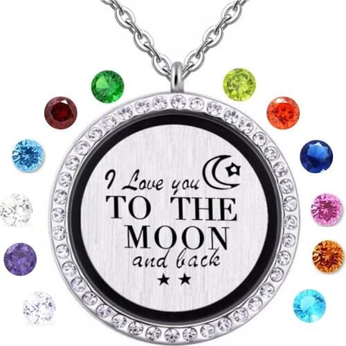 Fashion Living Memory Floating Charms Locket Necklace DIY With birthstones Pendant jewelry Gift