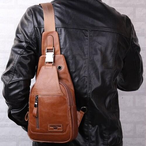 Genuine Vintage leather Men Cross Body Bag Leather Messenger Shouder Bag Handbag Travel Small Bag Sport Chest Packs High Quality