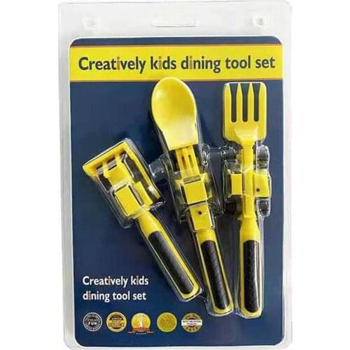 Interactive Utensil Set Toys For Kids Construction Themed Fork And Spoon For Toddlers And Young Children