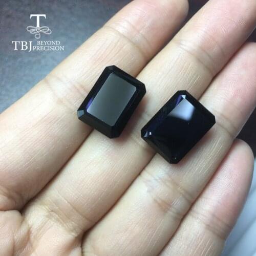 Natural oct12*16mm black spinel 35.2ct two pieces in one lot natural gemstone for diy silver jewelry