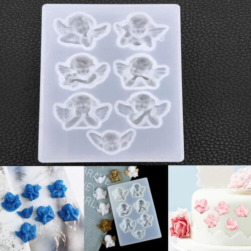 NOT AS LONG diy Crystal Epoxy Little Angel Mould 7 Pendant Silicone Resin Mould Set Creative Handmade Jewelry Gift