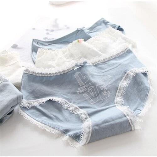 New Arrived 4Pcs/Lot Girl Panties Underwear Lace Briefs Cotton Lingerie Soft Comfortable Bowknot Cartoon Panty Wholesale W