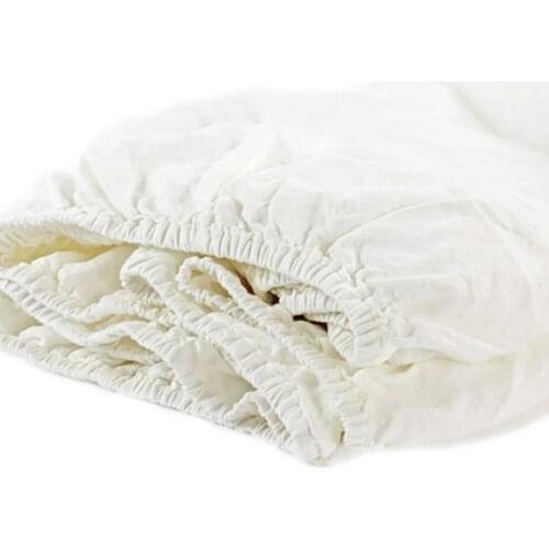 French Washed Pure Linen Fitted Sheet Flax Sheets Bedding Bed Cover Bedcover Bedspread