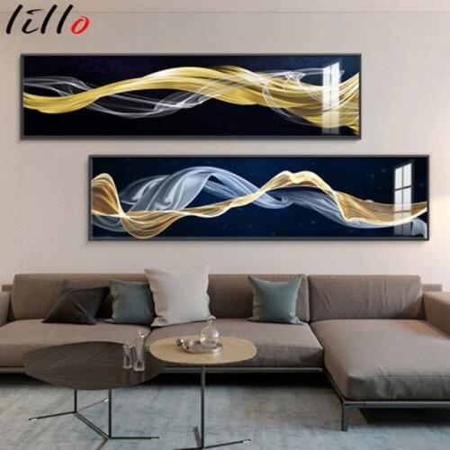 Luxury abstract ribbon canvas painting posters and prints nordic wall art pictures for living room bedroom modern home decor