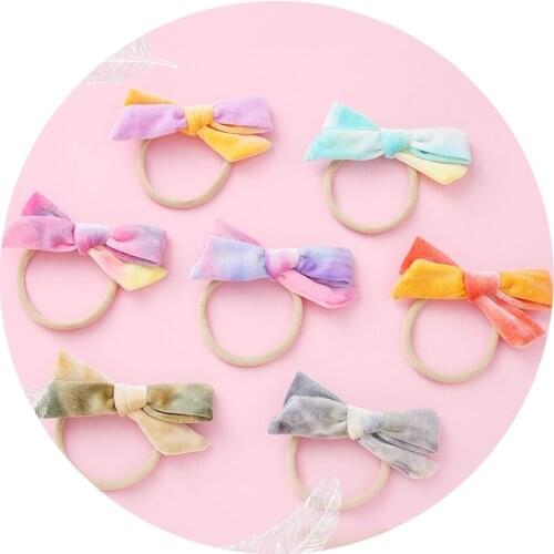Velvet Headbands Tie Dye Hairpins Elastic Hair bands For Girls Barrettes Baby Headband Toddler Baby Girl Hair Accessories New