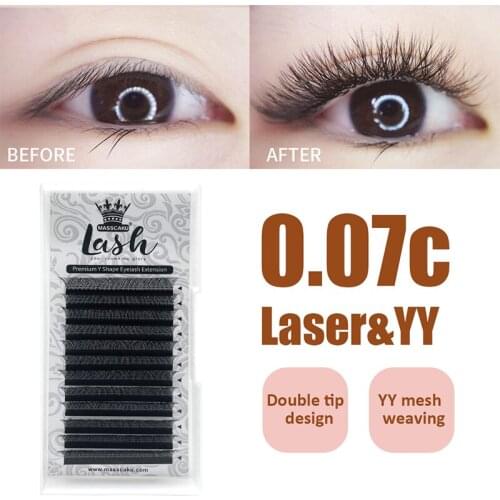 MASSCAKU YY Eyelash Extensions soft natural mink lashes Individual Eyelash Extension C/D Curl Makeup Maquiagem cilios