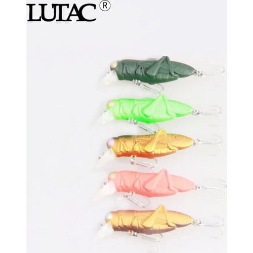 LUTAC Insect Shape Fishing Lure With Treble Hooks Crankbait Minnow Fishing Lures Hard Bait Grasshopper 4.5cm 3.5g hard lure