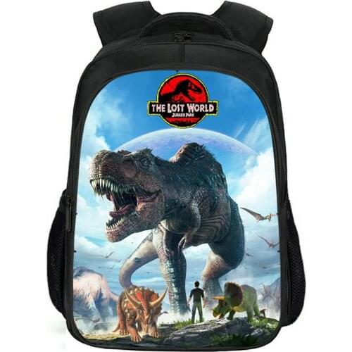 3D Velociraptor Tyrannosaurus pattern World Park Schoolbag Jurassic Dinosaur Backpack knapsack Toys For Children Travel BookBag