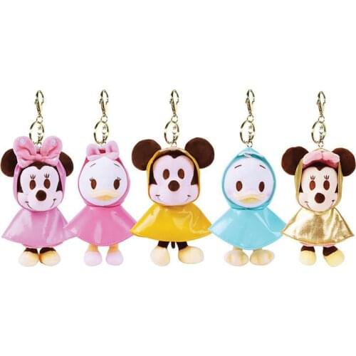 Disney Mickey Family Series Random 1Pcs Cartoon Animal Dinosaur Raincoat Plush Toy Blind Box Toy Stuffed Keychain Toys Gift