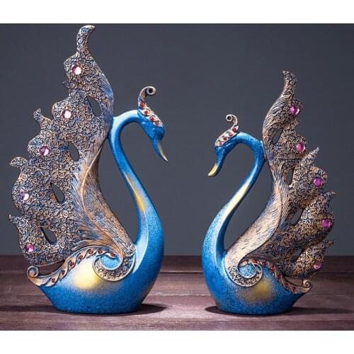 Nordic Swan Figurines Miniatures Resin Crafts Living room Wine Cabinet home decoration accessories wedding gift decoration
