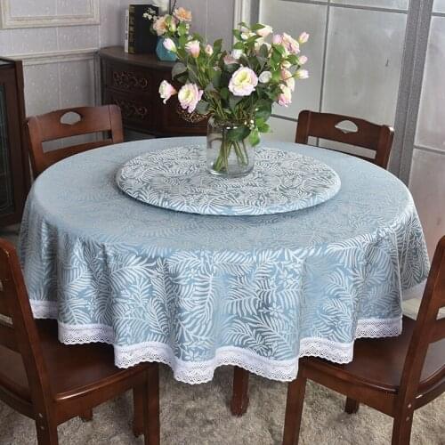 Modern Round Table Tablecloth Fabric for Restaurant Blue turnplate Double-Layer Tablecloth for Hotel Balcony Can Be Customized