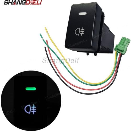 Green Led Light Rear Fog Light Push Button Switch with Wire For Honda CRV Auto Accessories 2017 2018 2019 2020 2021