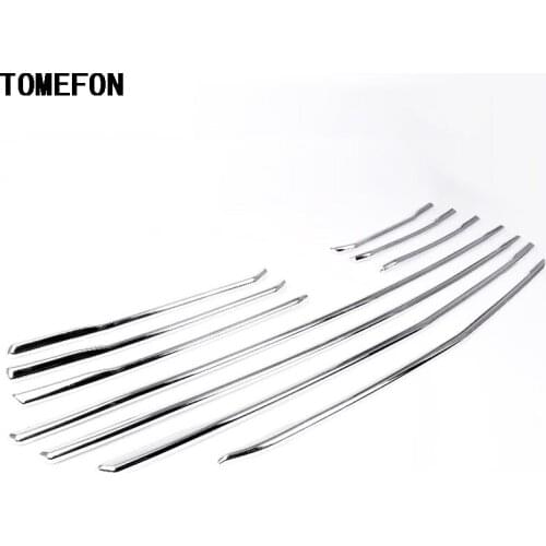 TOMEFON For Mazda CX3 CX-3 2015-2018 ABS Chrome Front Center Grill Trim Decoration Grille Middle Cover Exterior Styling 10PCS