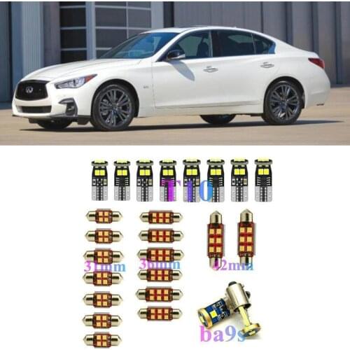 Interior LED Lights Replacement for infiniti Q50 ex30d ex37 fx35 fx45 fx37 fx50 g37 G37 Coupe m35 m45 Accessories Kit WHITE