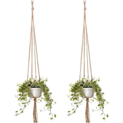 Greening Plant Hanger Flower Pot Net Bag Hemp Rope Hanging Basket Indoor Outdoor Hook Decoration Durable Safety Balcony Decor