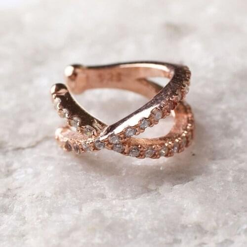 Women Handmade Rose Gold Circle Diamond Zircon Earring, Handmade 925Silver Woman Zircon Earring,Zircon Women Earring