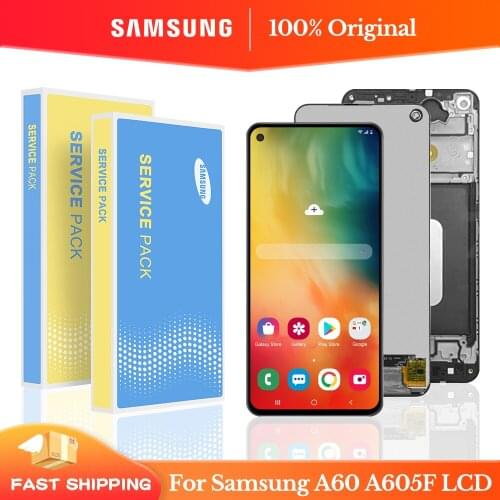 6.3'' Original Lcd For Samsung A60 LCD Display Touch Screen Digitizer With Frame Assembly Replacement For Samsung A606 A6060
