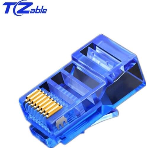 10PCS RJ45 Connector Cat5 CAT5e RJ45 Network Adapter Modular Plugs Crystal Heads Gold Plated 8P8C Connectors