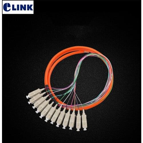12core colored SC pigtails 1.5mtr SM optical fiber 62.5/125um 50/125um cable ftth bundle pigtails 12 ports A class ferrule ELINK