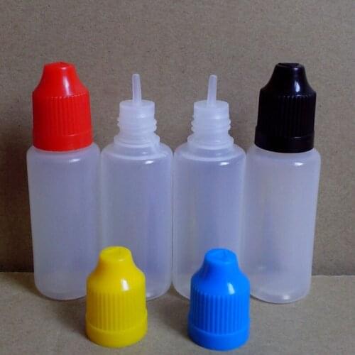 200pcs PE 15ml Plastic Dropper Bottle Empty Liquid Vial With Childproof Cap And Long Tip Needle Jar