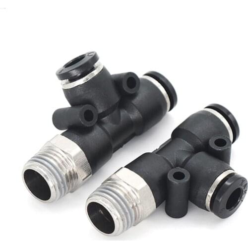 Black PD 4/6/8/10/12 series 3-way Hose Pneumatic Female Elbow Connector Tube Air Push In Fitting quick connector