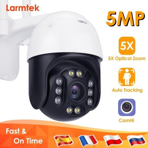 5MP 2MP IP Camera Outdoor 5X Optical Zoom CCTV Camera WiFi Home Security Surveillance Camera Auto Tracking Two Way Audio CamHi
