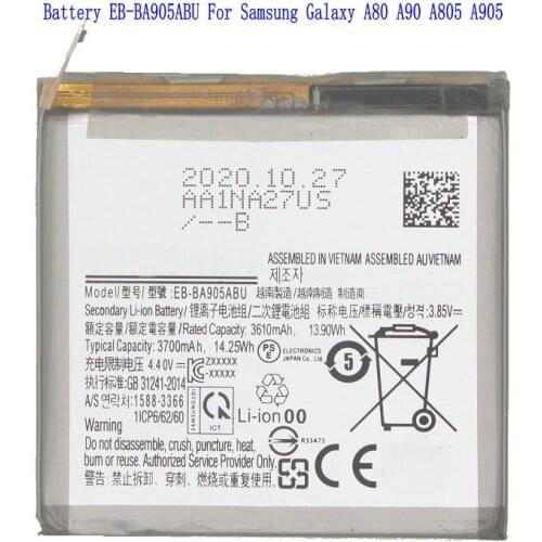 5pcs /lot 3700mAh EB-BA905ABU Battery For Samsung Galaxy A90 4G A80 SM-A905F SM-A8050 SM-A805F SM-A805F/DS Batteries