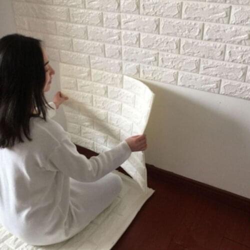 70*77cm DIY Self Adhensive 3D Brick Wall Stickers Living Room Decor Foam Waterproof Wall Covering Wallpaper For Kids Room