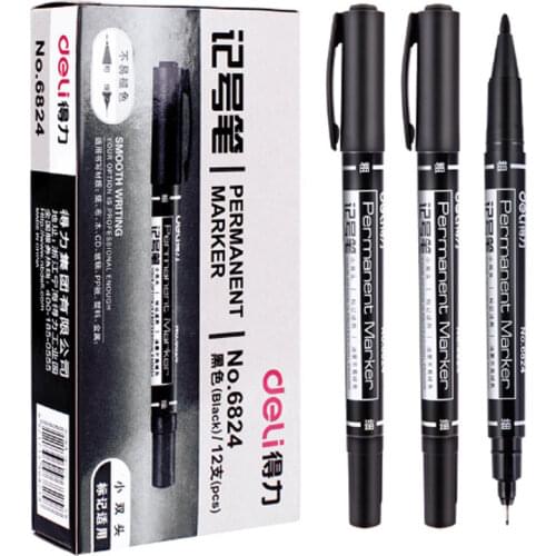 9pcs/Set Permanent Paint Marker Pen Oily Waterproof Black Pens for Tyre Markers Quick Drying Signature Pen Stationery Supplies