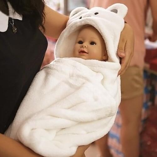 Cute Soft Animal Cartoon Baby Kids Hooded Bathrobe Toddler Bath Towel