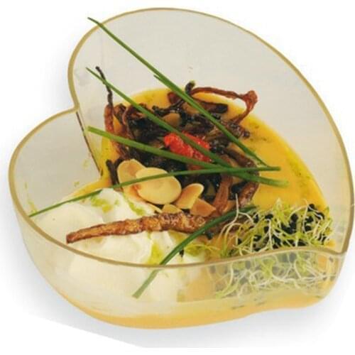 Free Shipping Party Wedding Supplies, Disposable Plastic Tableware, Transparent 85*40mm/100ml Heart Dessert Bowl, 50/Pack