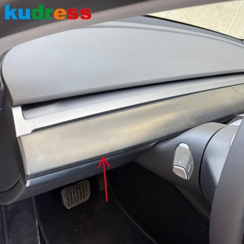 For Tesla Model Y 2020 2021 2022 Carbon Fiber Style Center Console Trim Cover Decoration Strip Car Interior Accessories 2pcs