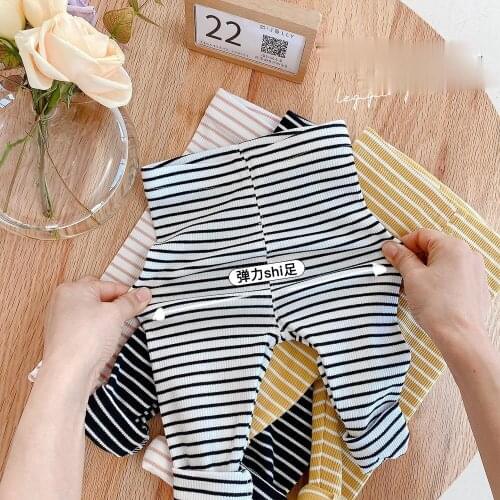 Spring Autumn Baby Girls Striped Leggings