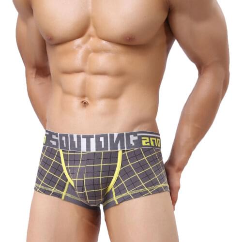 Mens Underwear Boxer Hombre Homme Cotton Plaid Cueca Masculina Boxershorts Men Boxers Underpants Size M-2XL STP02